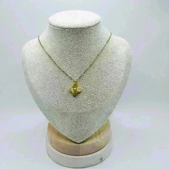 Princess Clover Necklace Pendant in yellow Gold - Picture 1 of 5
